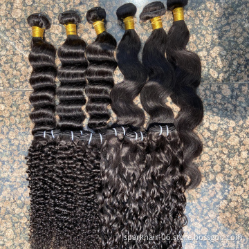 SPARK 10a Factory Outlet 3 Bundles Loose Deep Wave Virgin Human Hair Extensions Curly Weave 28 30 Inch For Black Women